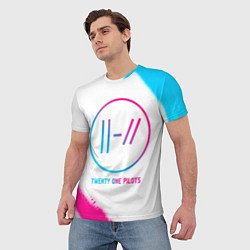 Футболка мужская Twenty One Pilots neon gradient style, цвет: 3D-принт — фото 2
