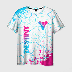 Мужская футболка Destiny neon gradient style: надпись, символ
