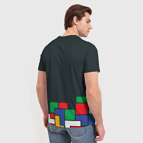 Мужская футболка Падающий блок тетрис / 3D-принт – фото 4
