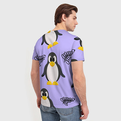 Мужская футболка Пингвин и веточка / 3D-принт – фото 4