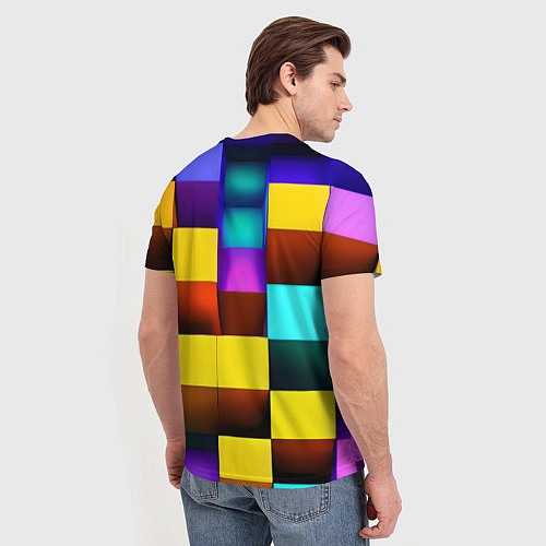 Мужская футболка Тетрис: вид сверху / 3D-принт – фото 4