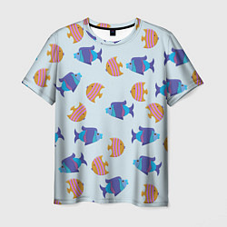 Мужская футболка Паттерн из двух ярких рыбок