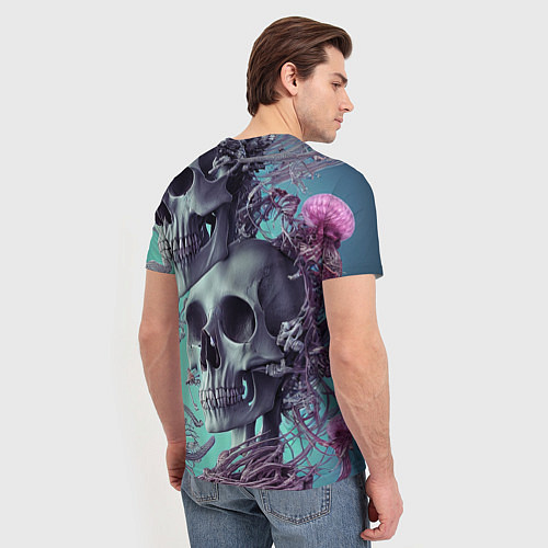 Мужская футболка Кости и медузы / 3D-принт – фото 4