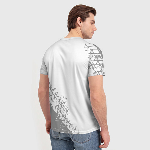Мужская футболка Citroen speed на светлом фоне со следами шин: надп / 3D-принт – фото 4