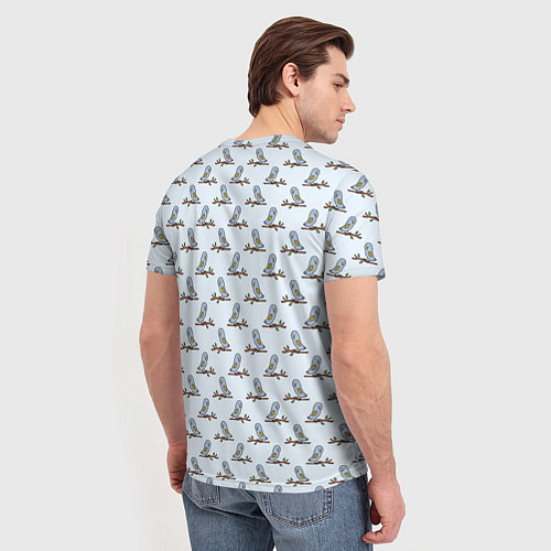 Мужская футболка Совушки на ветках / 3D-принт – фото 4