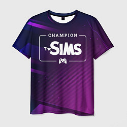Мужская футболка The Sims gaming champion: рамка с лого и джойстико