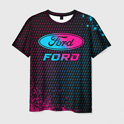 Мужская футболка Ford - neon gradient