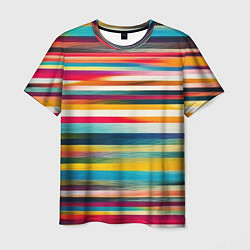Мужская футболка Разноцветные горизонтальные полосы