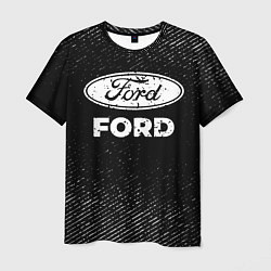 Мужская футболка Ford с потертостями на темном фоне