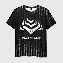 Мужская футболка Warframe с потертостями на темном фоне