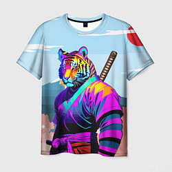Мужская футболка Тигр-самурай - Япония