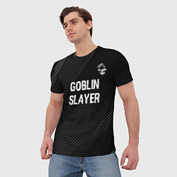 Футболка мужская Goblin Slayer glitch на темном фоне: символ сверху, цвет: 3D-принт — фото 2