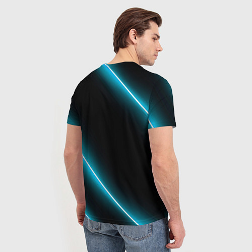Мужская футболка Skoda неоновые лампы / 3D-принт – фото 4