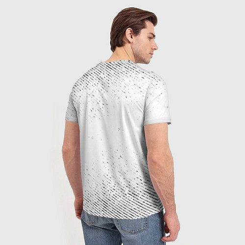 Мужская футболка Tesla с потертостями на светлом фоне / 3D-принт – фото 4