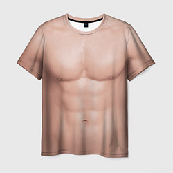 Мужская футболка Мужской торс качка с мышцами - идеальное тело с му