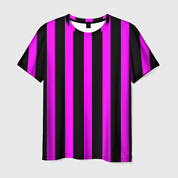 Мужская футболка В полоску черного и фиолетового цвета