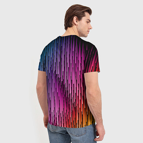 Мужская футболка Радужные узор полосы / 3D-принт – фото 4