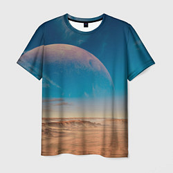 Мужская футболка Пустыня и очертания планеты