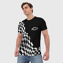 Футболка мужская Chevrolet racing flag, цвет: 3D-принт — фото 2