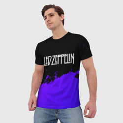 Футболка мужская Led Zeppelin purple grunge, цвет: 3D-принт — фото 2