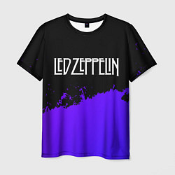 Мужская футболка Led Zeppelin purple grunge