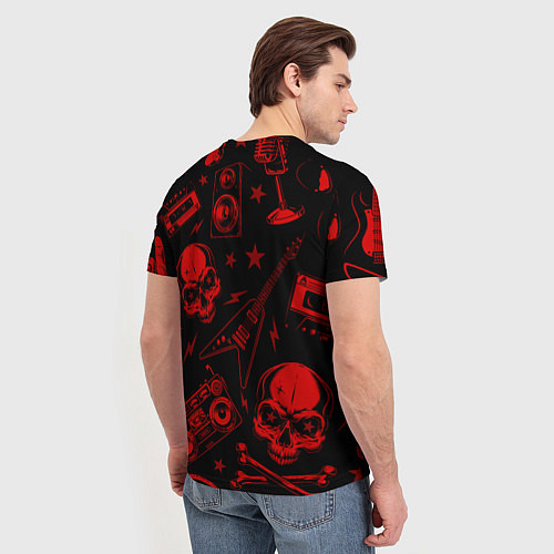 Мужская футболка Scorpions rock glitch / 3D-принт – фото 4