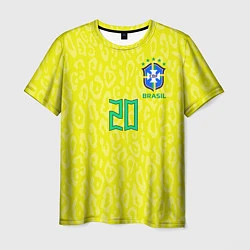 Футболка мужская Винисиус Жуниор ЧМ 2022 сборная Бразилии домашняя, цвет: 3D-принт