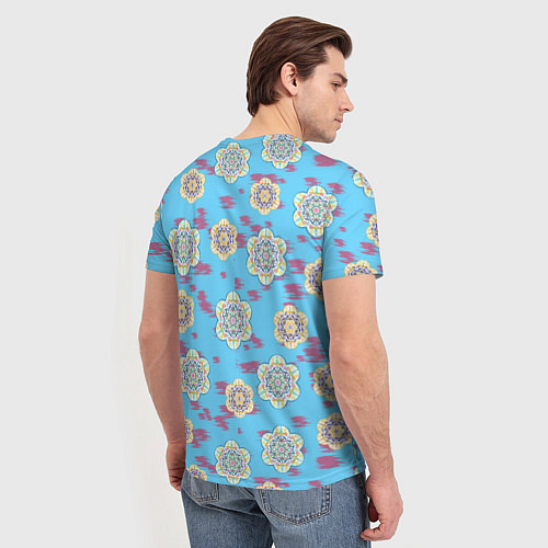 Мужская футболка Мандала орнамент на пятнах / 3D-принт – фото 4