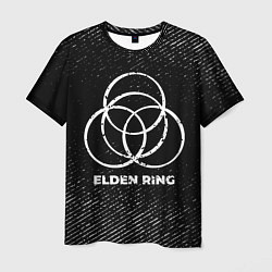 Мужская футболка Elden Ring с потертостями на темном фоне