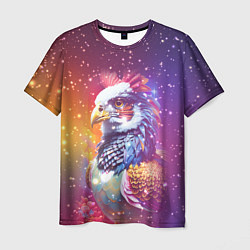 Мужская футболка Fantastic bird and starry space