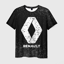 Мужская футболка Renault с потертостями на темном фоне