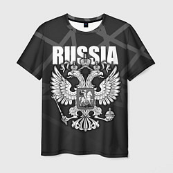 Мужская футболка Russia - герб РФ