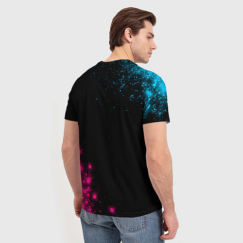 Мужская футболка Doom - neon gradient: надпись, символ / 3D-принт – фото 4
