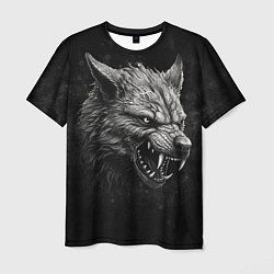 Мужская футболка Волк - grunge style
