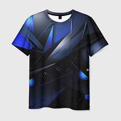 Мужская футболка Blue black background