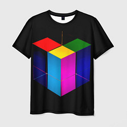 Мужская футболка Многосторонний цветной куб