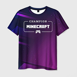 Мужская футболка Minecraft gaming champion: рамка с лого и джойстик