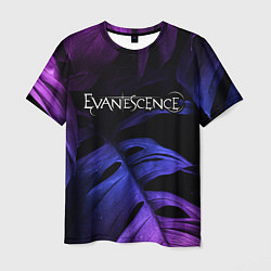 Мужская футболка Evanescence neon monstera