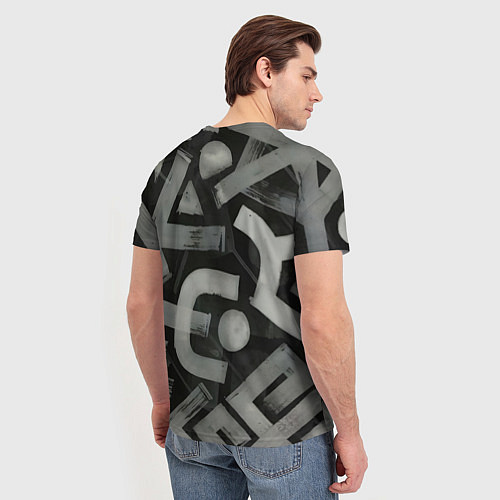 Мужская футболка Шрифтовые узоры / 3D-принт – фото 4