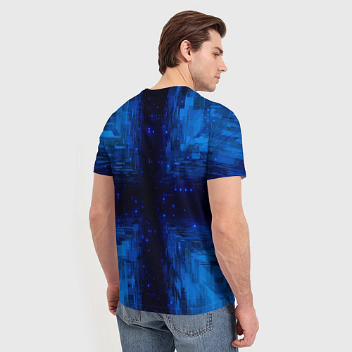 Мужская футболка Тёмно-синие множества фигур / 3D-принт – фото 4