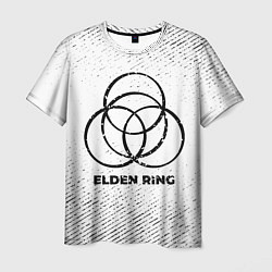 Мужская футболка Elden Ring с потертостями на светлом фоне