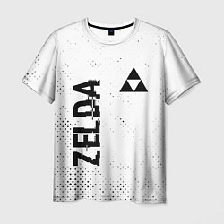 Мужская футболка Zelda glitch на светлом фоне: надпись, символ