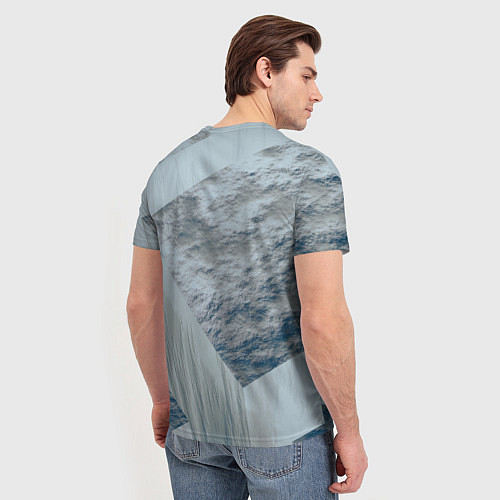 Мужская футболка Серая стена и блоки / 3D-принт – фото 4