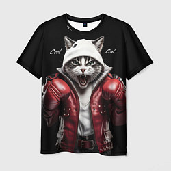 Мужская футболка Cool fighting cat