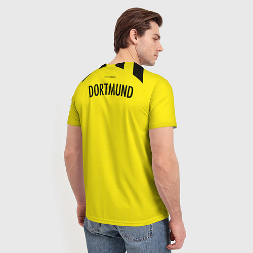 Мужская футболка ФК Боруссия Дортмунд форма 2223 домашняя / 3D-принт – фото 4