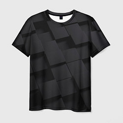 Футболка мужская Чёрные геометрические блоки, цвет: 3D-принт