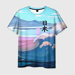 Мужская футболка Japan - landscape - waves