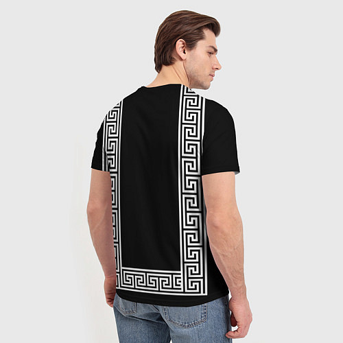 Мужская футболка Египетский орнамент на черном фоне / 3D-принт – фото 4