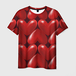 Мужская футболка Red hearts