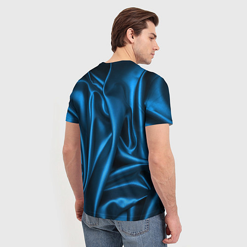 Мужская футболка Синий шёлк / 3D-принт – фото 4